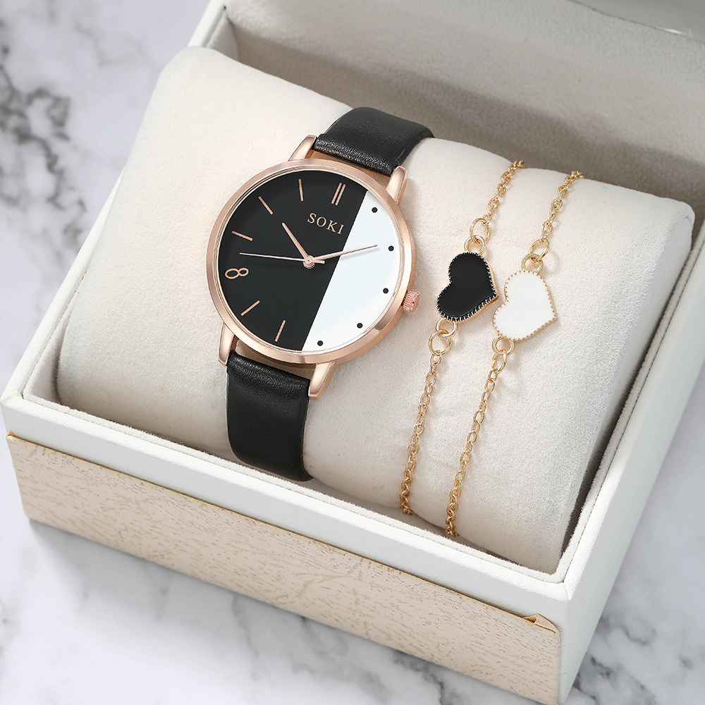 Elegant Solid Color Buckle Quartz Womenu0027s Watches