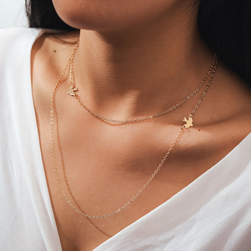 Simple Style Bird Alloy Plating Unisex Layered Necklaces 1 Piece