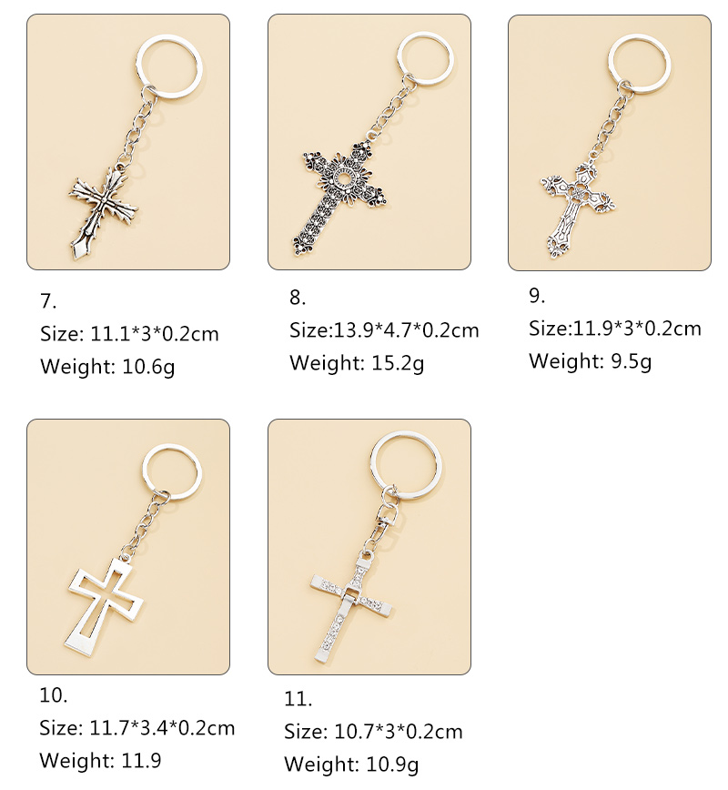 Vintage Style Cross Alloy Plating Keychain 1 Piece