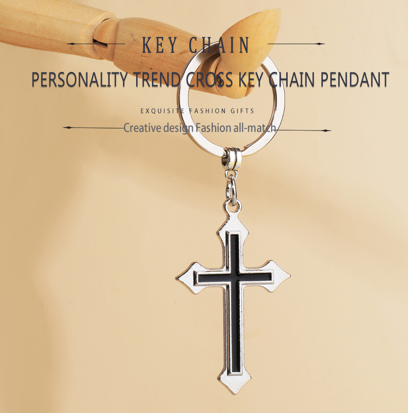 Vintage Style Cross Alloy Plating Keychain 1 Piece
