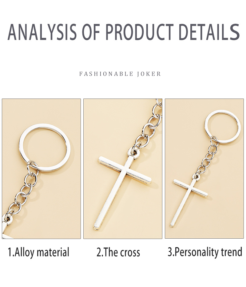 Vintage Style Cross Alloy Plating Keychain 1 Piece