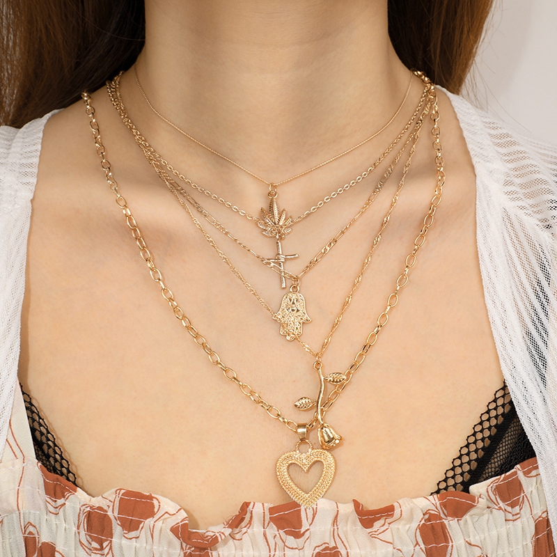 Fashion Geometric Alloy Plating Womenu0027S Layered Necklaces