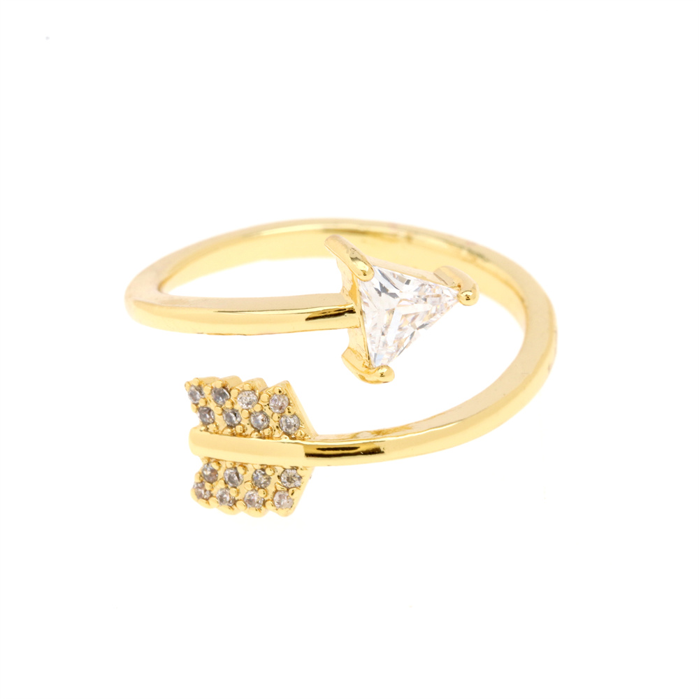 Fashion Star Snake Butterfly Copper Gold Plated Zircon Open Ring 1 Piece