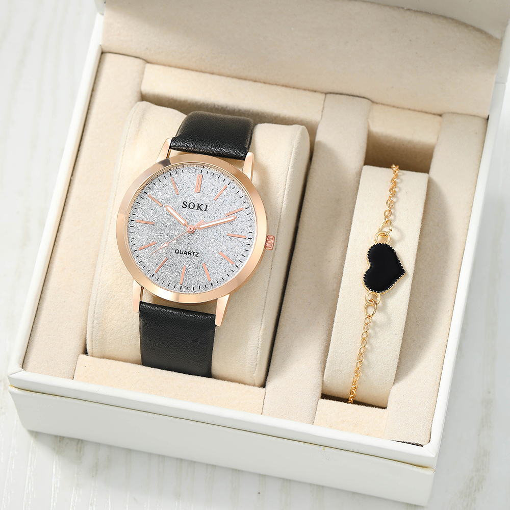 Elegant Solid Color Buckle Quartz Womenu0027s Watches
