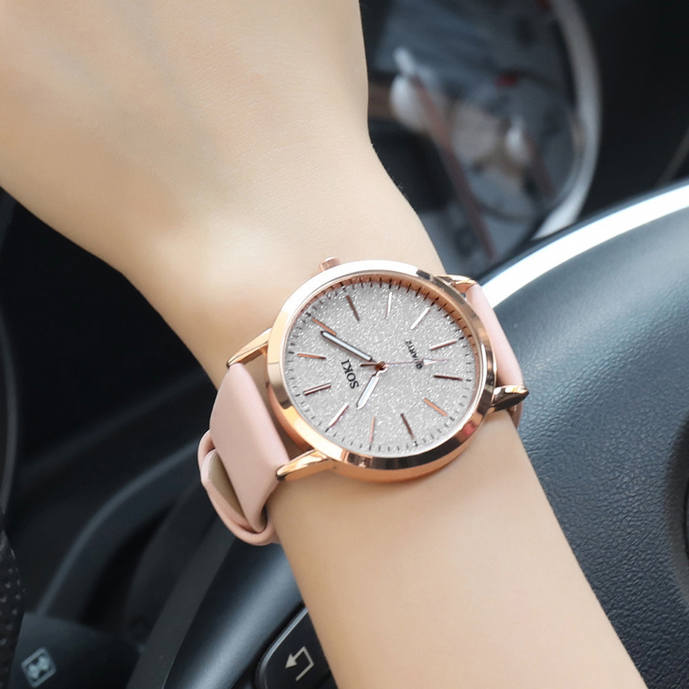 Elegant Solid Color Buckle Quartz Womenu0027s Watches