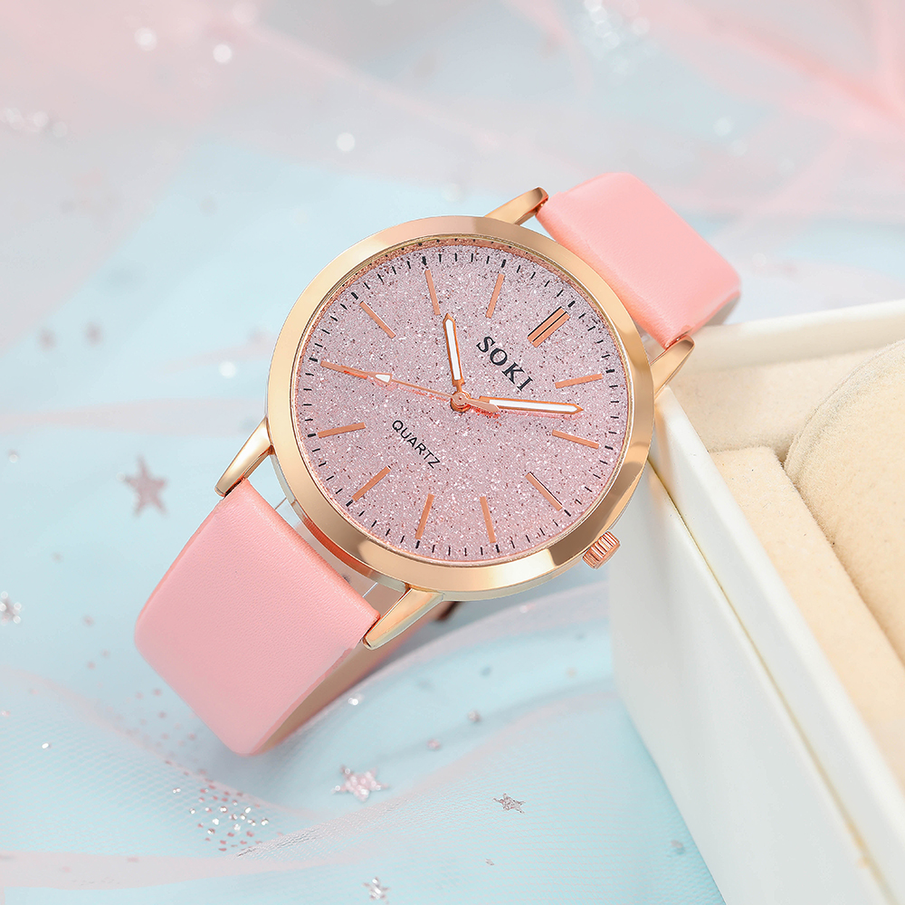 Elegant Solid Color Buckle Quartz Womenu0027s Watches