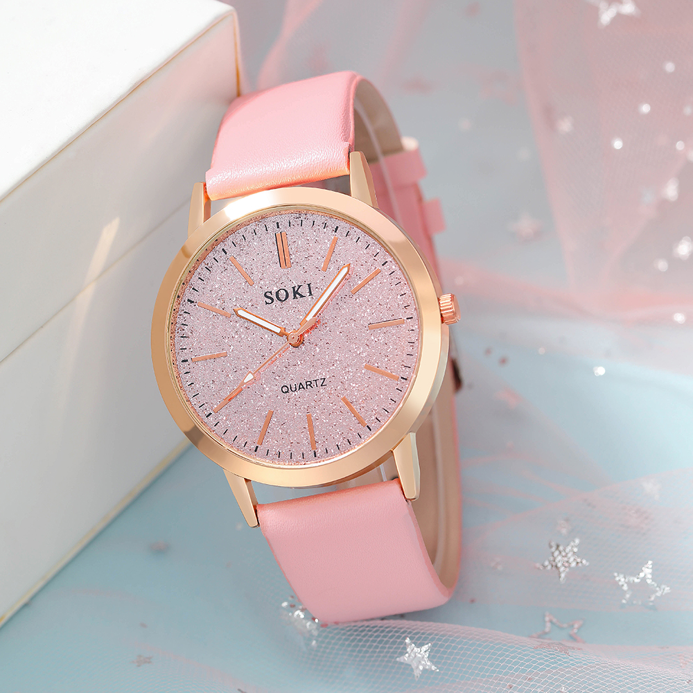 Elegant Solid Color Buckle Quartz Womenu0027s Watches