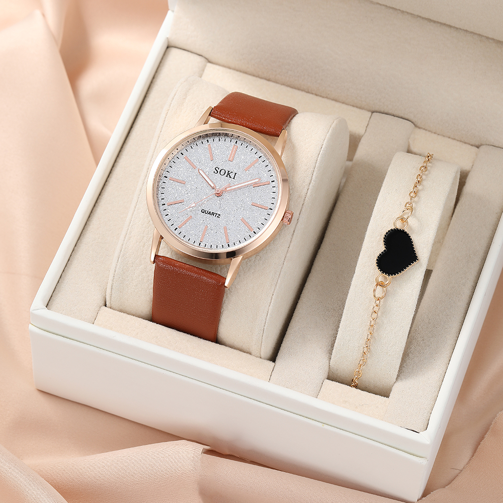 Elegant Solid Color Buckle Quartz Womenu0027s Watches