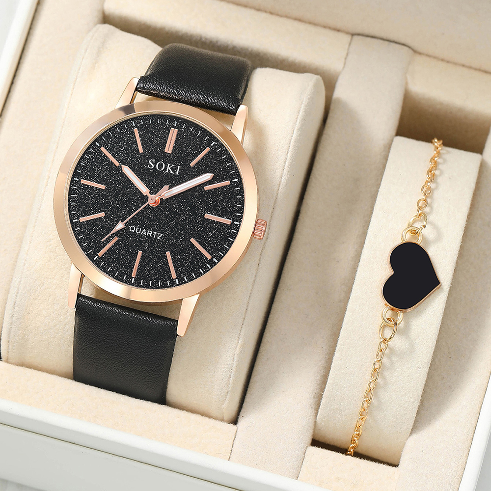 Elegant Solid Color Buckle Quartz Womenu0027s Watches