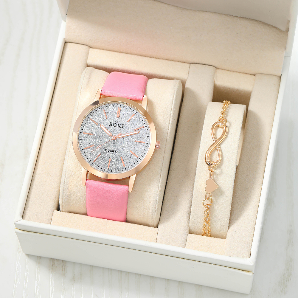 Elegant Solid Color Buckle Quartz Womenu0027s Watches
