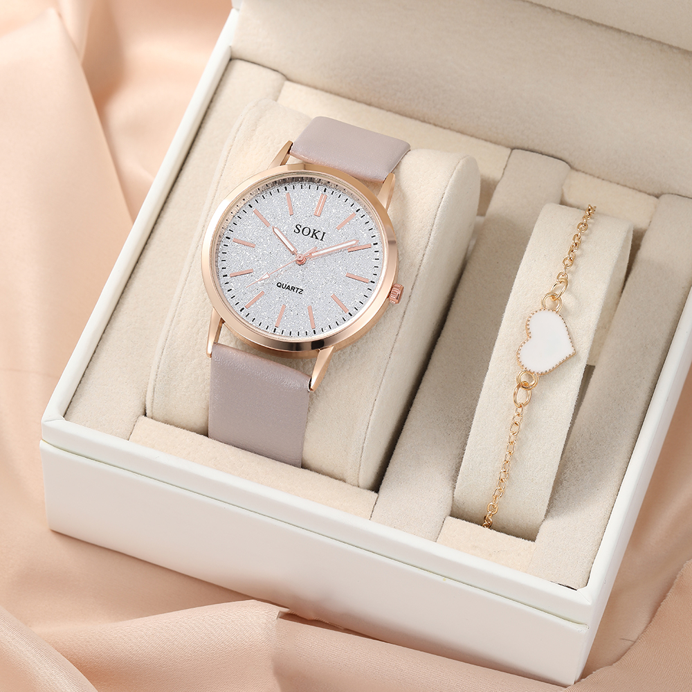 Elegant Solid Color Buckle Quartz Womenu0027s Watches