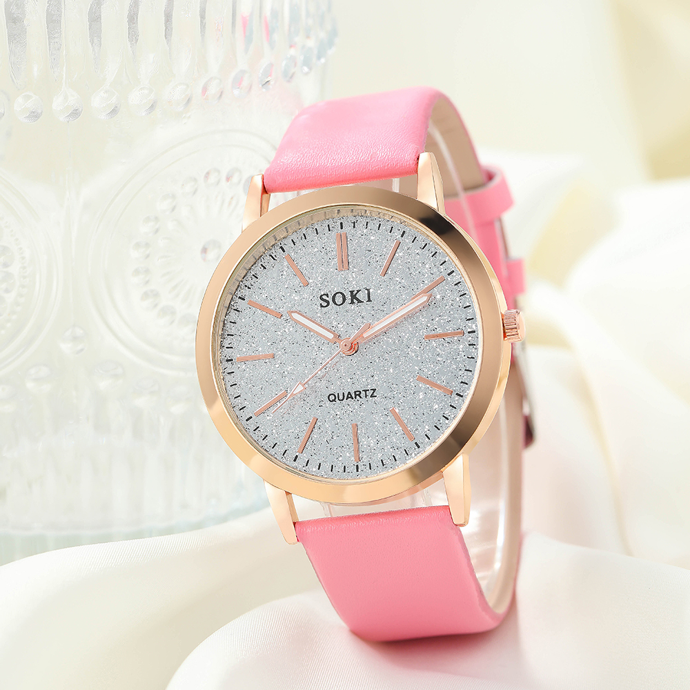 Elegant Solid Color Buckle Quartz Womenu0027s Watches