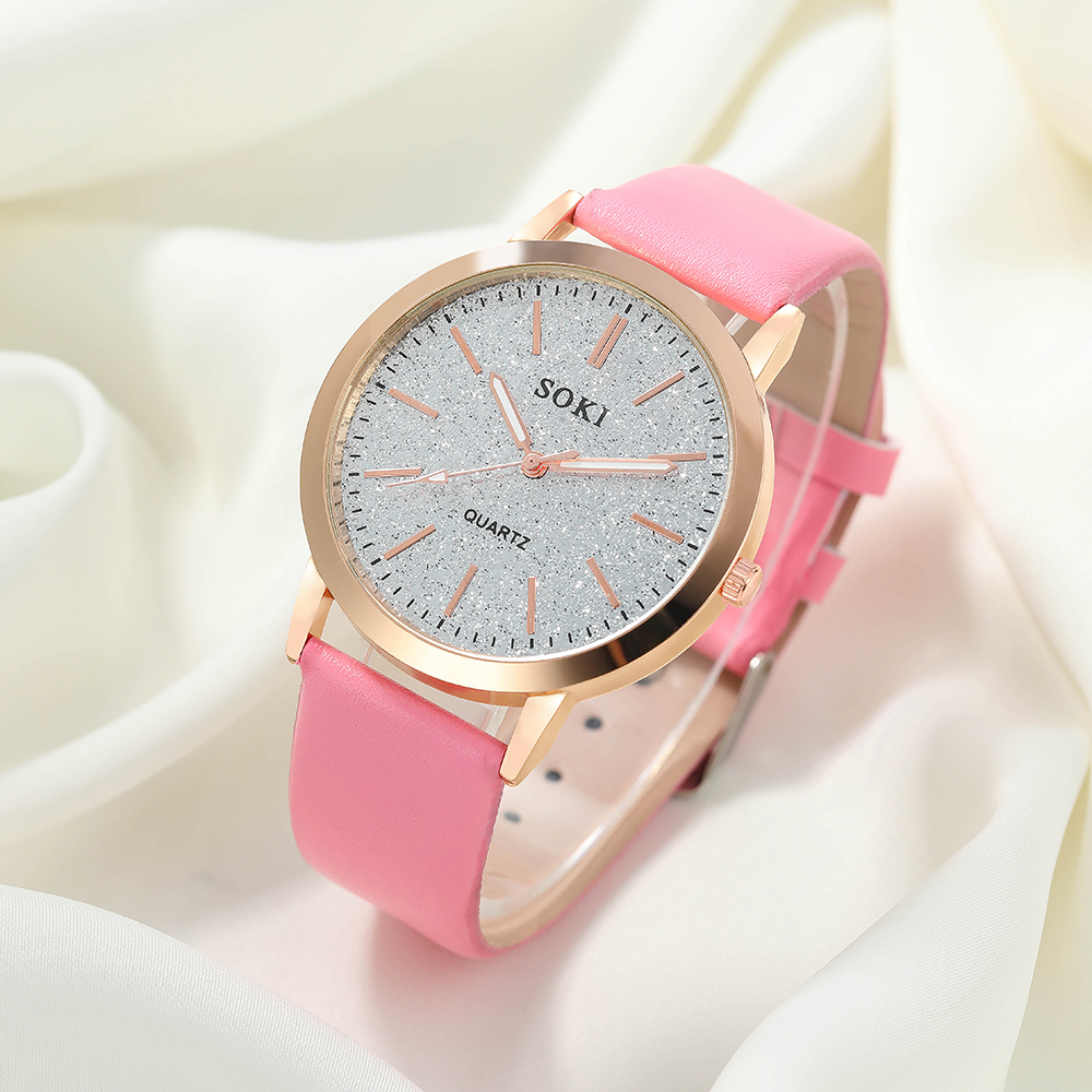 Elegant Solid Color Buckle Quartz Womenu0027s Watches
