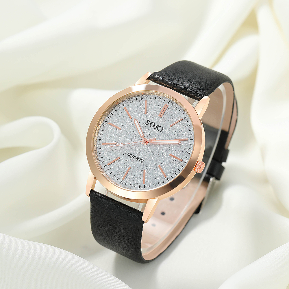 Elegant Solid Color Buckle Quartz Womenu0027s Watches