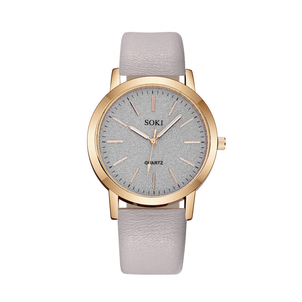 Elegant Solid Color Buckle Quartz Womenu0027s Watches