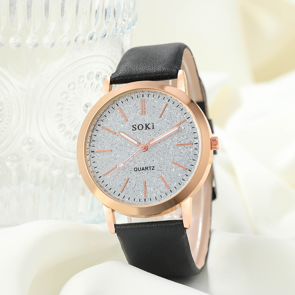 Elegant Solid Color Buckle Quartz Womenu0027s Watches