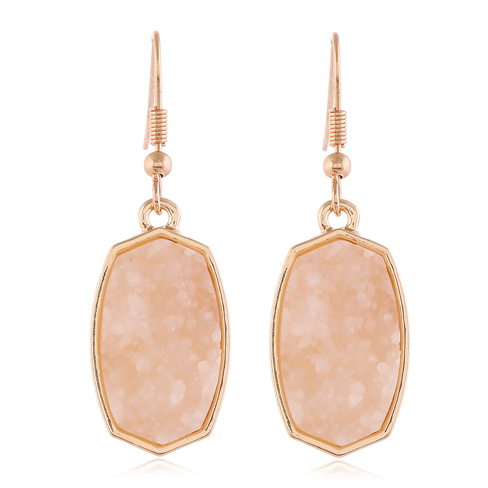 Elegant Geometric Alloy Plating Resin Womenu0027S Drop Earrings 1 Pair