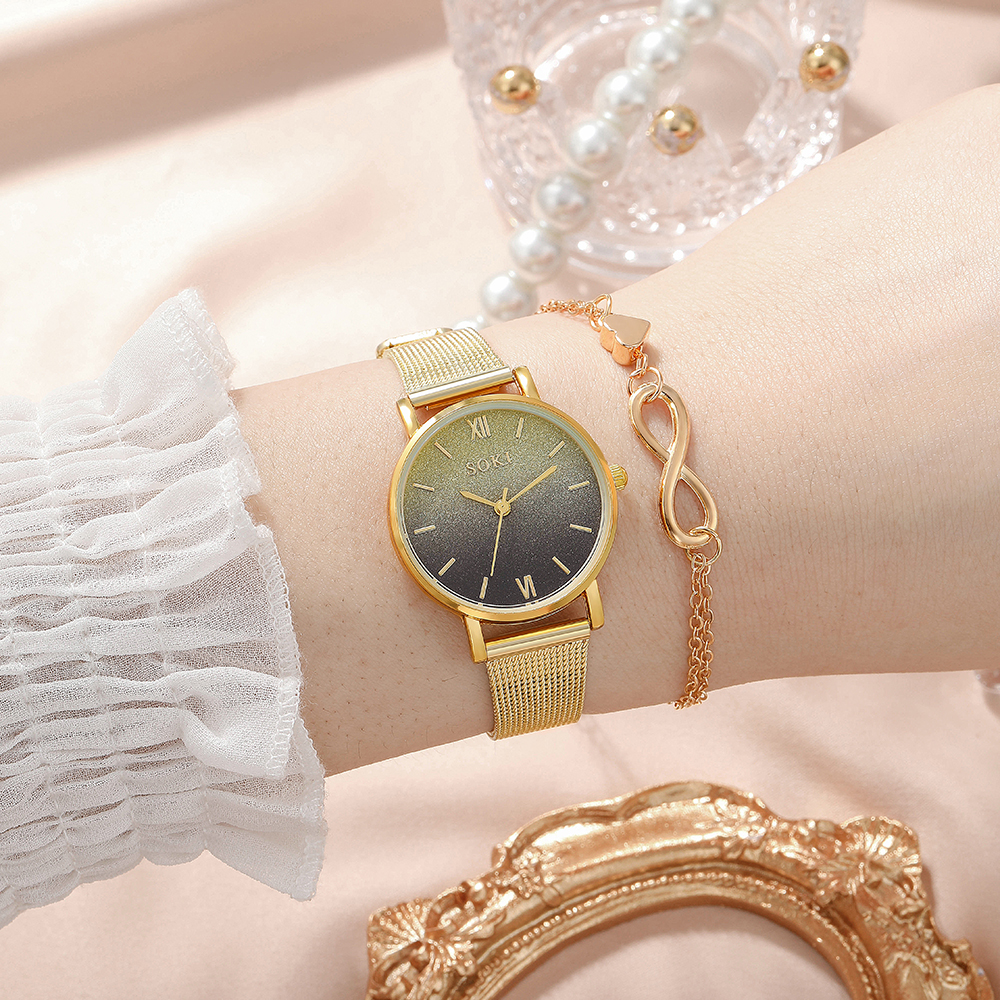 Fashion Gradient Color Buckle Quartz Womenu0027s Watches