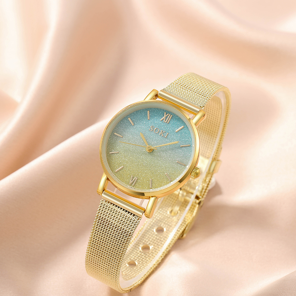 Fashion Gradient Color Buckle Quartz Womenu0027s Watches