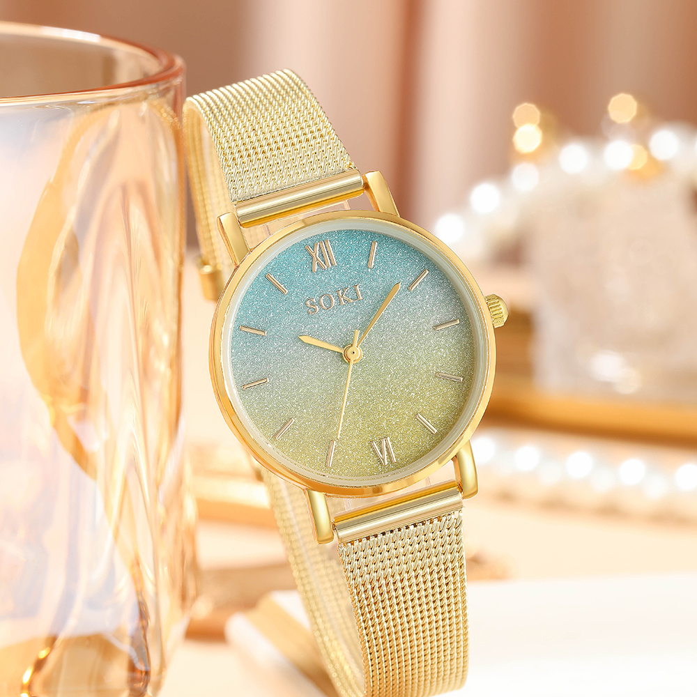 Fashion Gradient Color Buckle Quartz Womenu0027s Watches