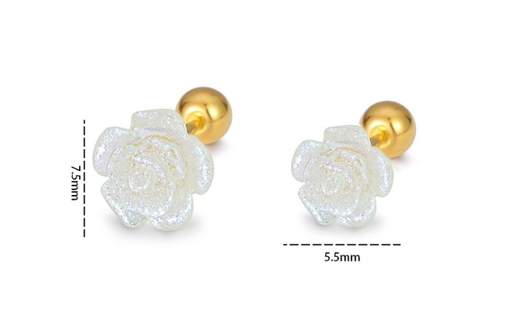 Sweet Flower Silver Plating Ear Studs 1 Pair
