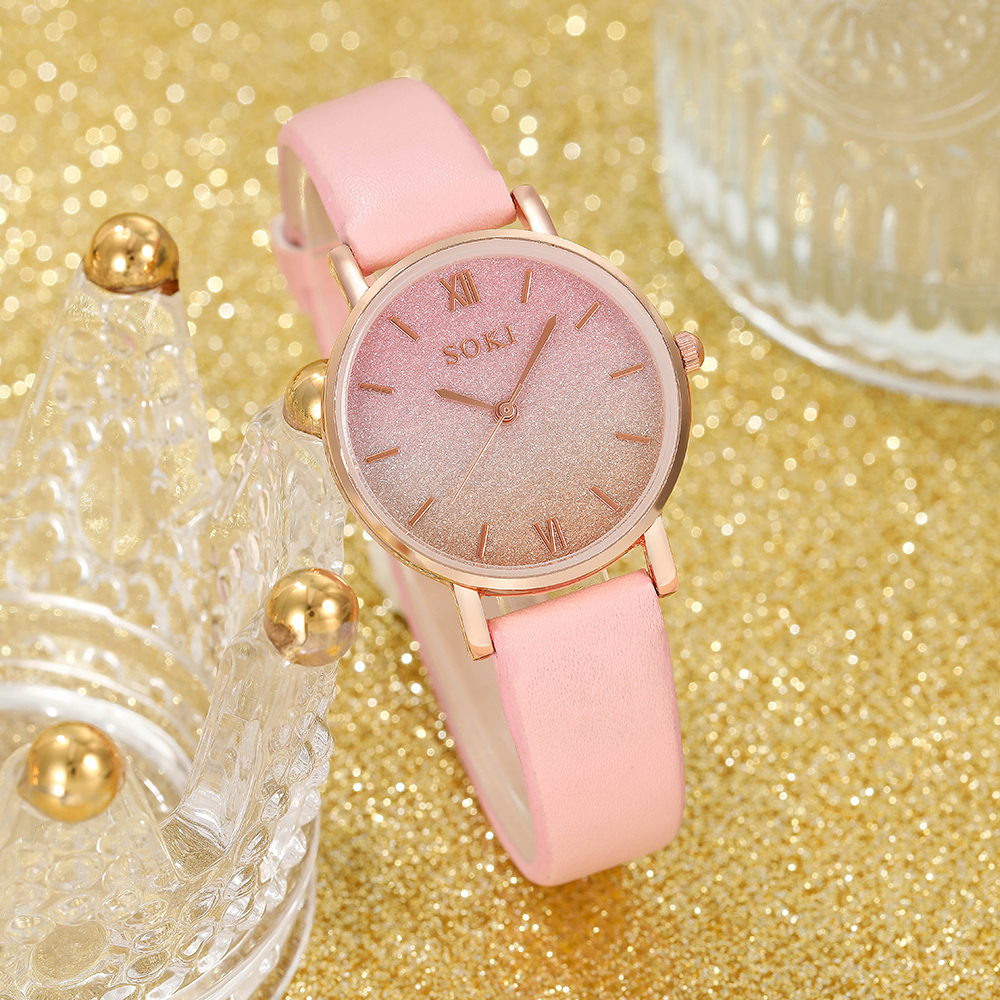 Elegant Gradient Color Buckle Quartz Womenu0027s Watches