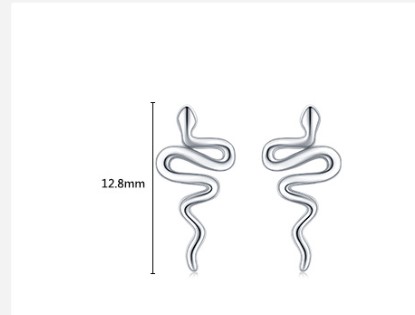 Cool Style Snake Silver Polishing Ear Studs 1 Pair