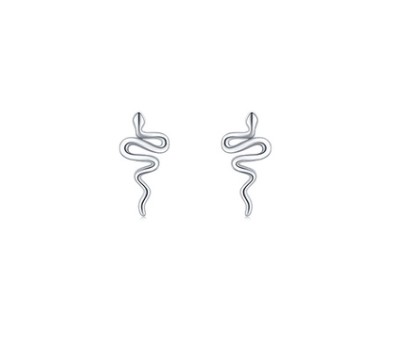 Cool Style Snake Silver Polishing Ear Studs 1 Pair