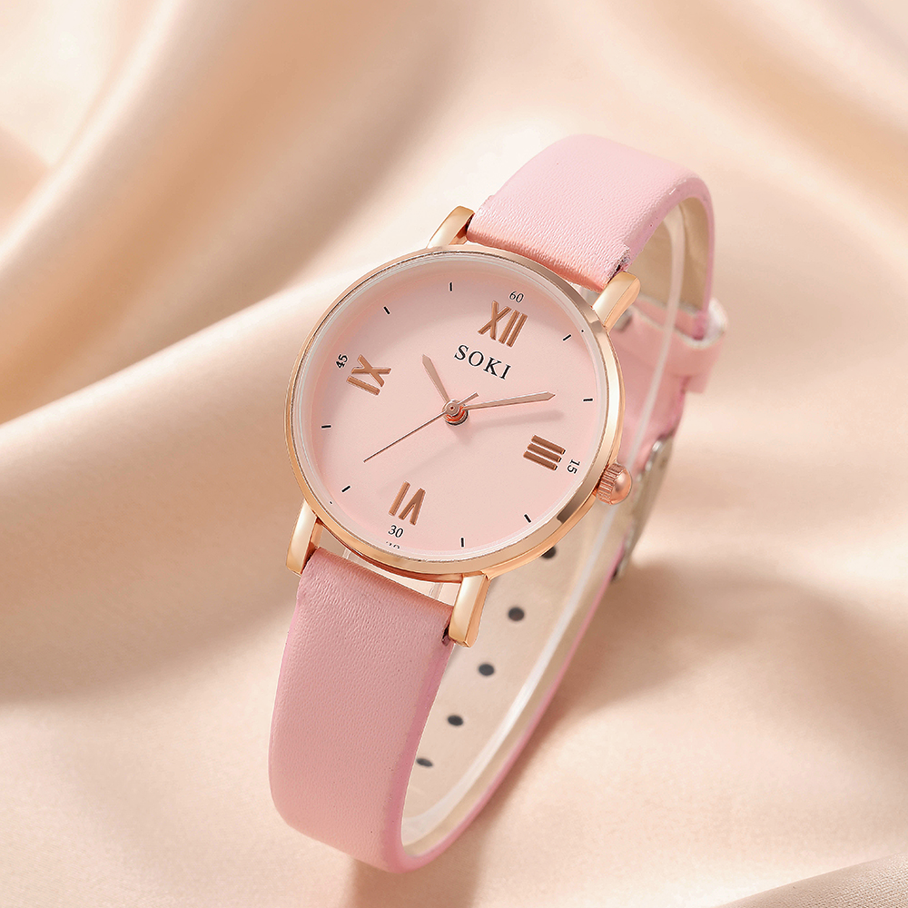 Elegant Solid Color Buckle Quartz Womenu0027s Watches