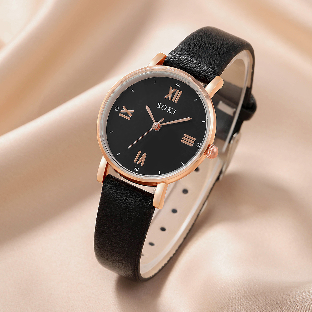 Elegant Solid Color Buckle Quartz Womenu0027s Watches