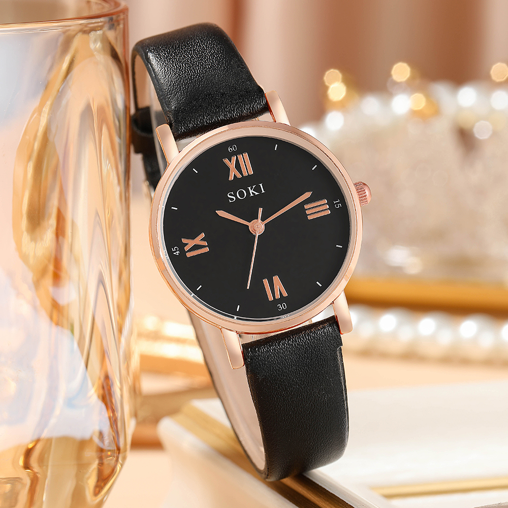 Elegant Solid Color Buckle Quartz Womenu0027s Watches