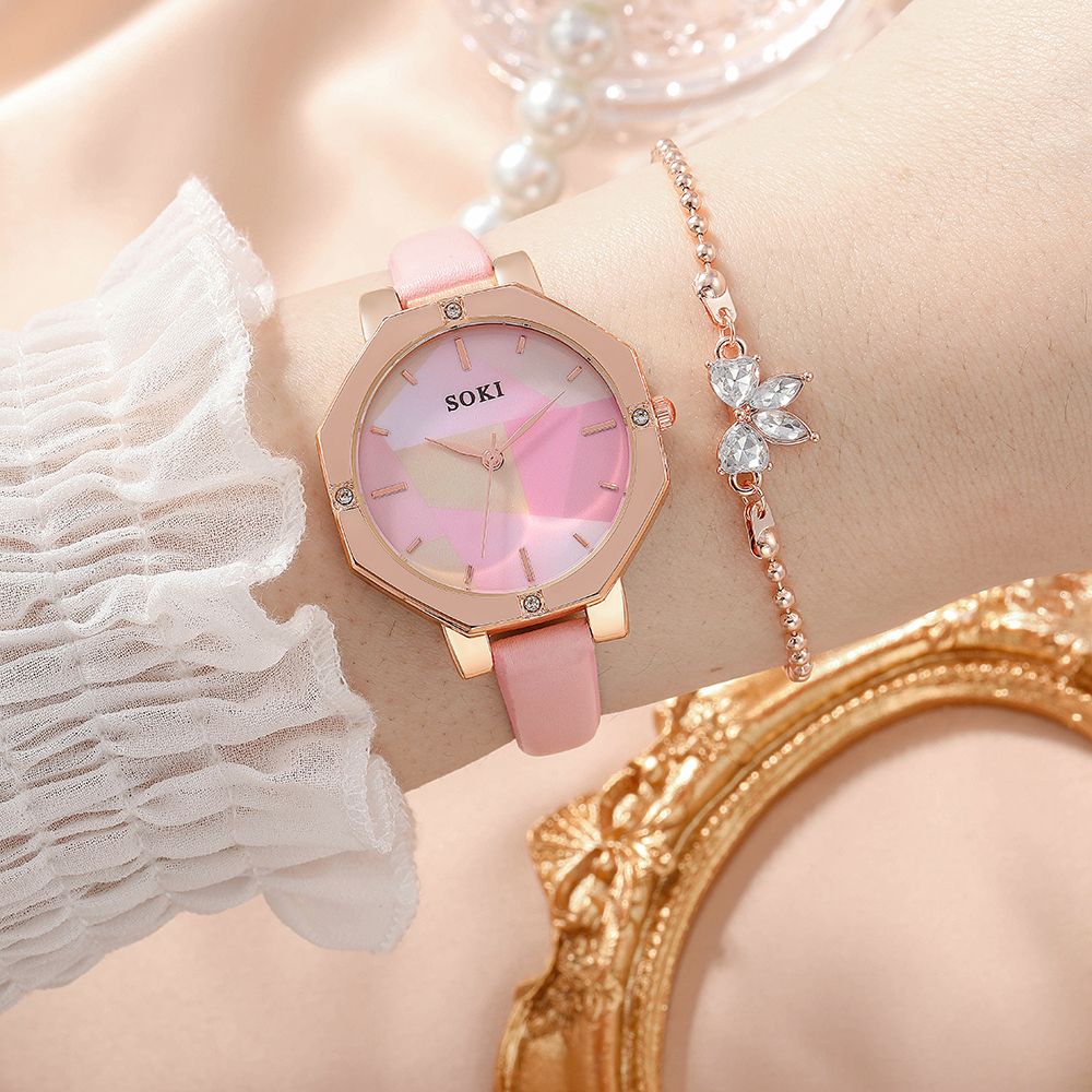 Fashion Geometric Buckle Quartz Womenu0027s Watches