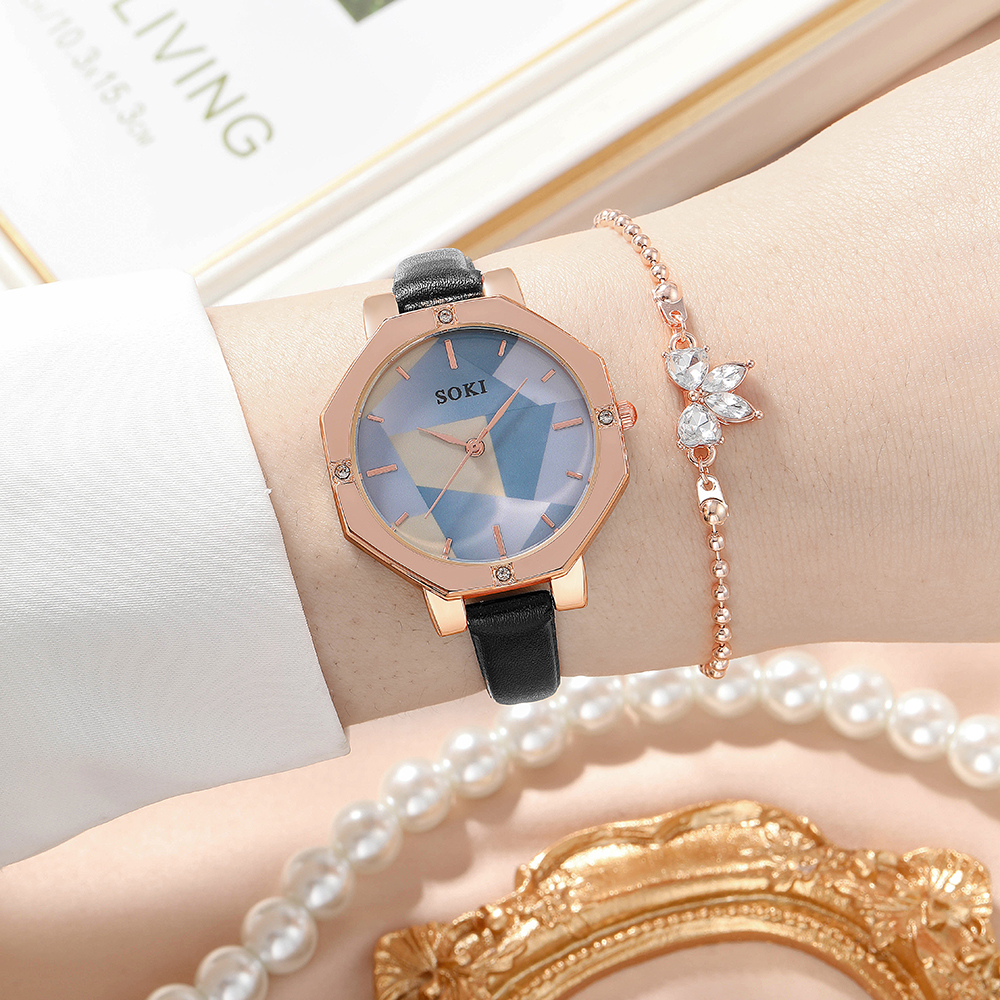 Fashion Geometric Buckle Quartz Womenu0027s Watches