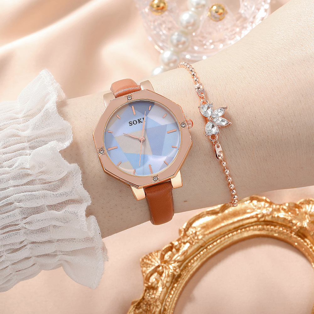 Fashion Geometric Buckle Quartz Womenu0027s Watches