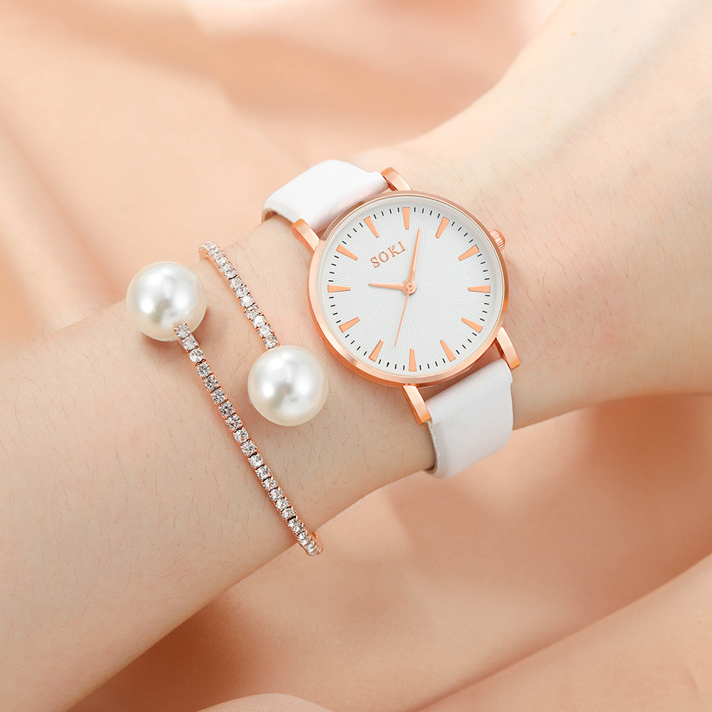 Fashion Solid Color Buckle Quartz Womenu0027s Watches