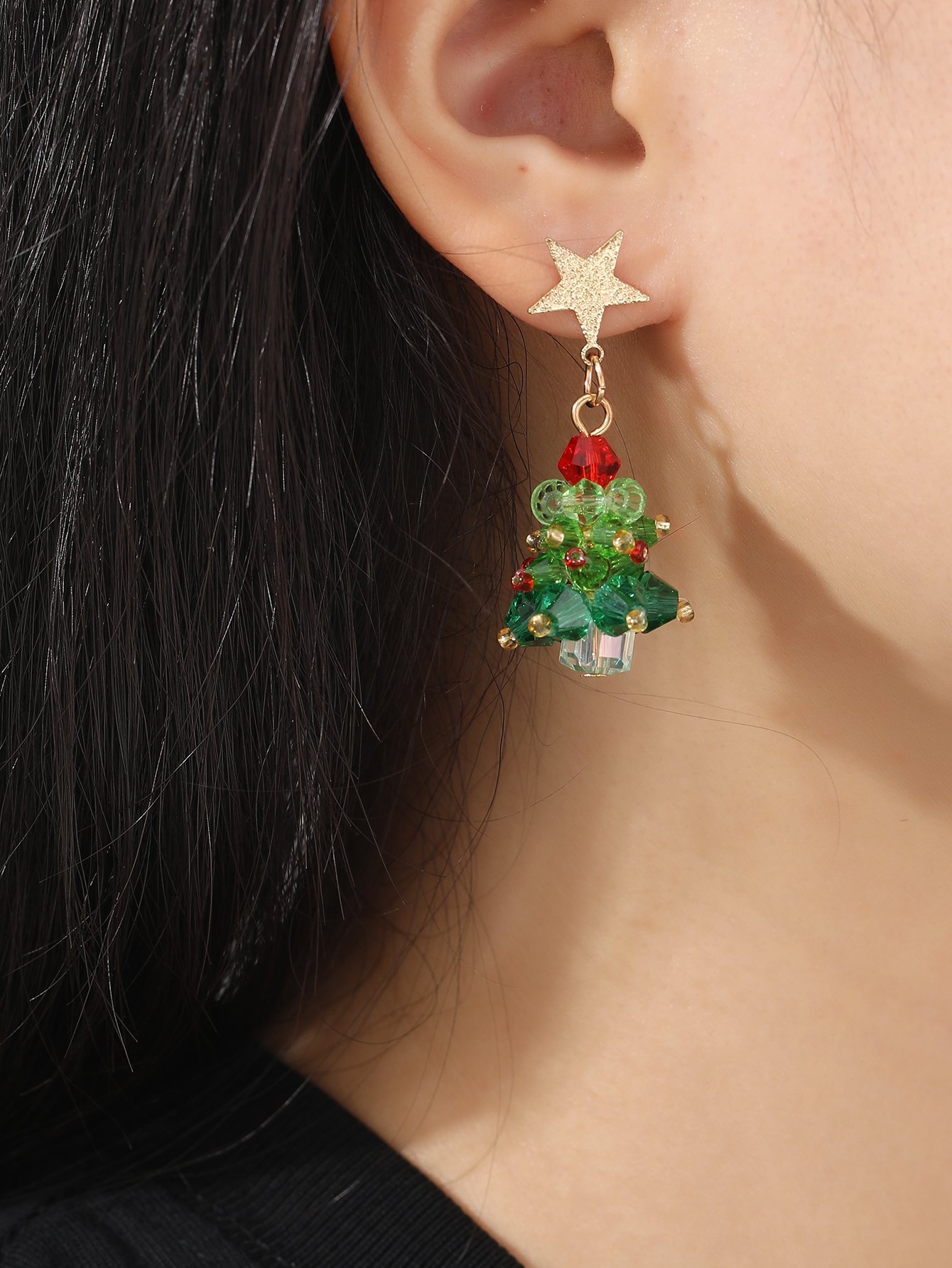 Fashion Christmas Tree Synthetic Resin Womenu0027S Drop Earrings 1 Pair