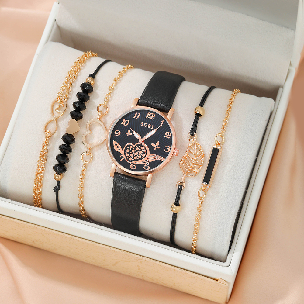Elegant Heart Shape Buckle Quartz Womenu0027s Watches