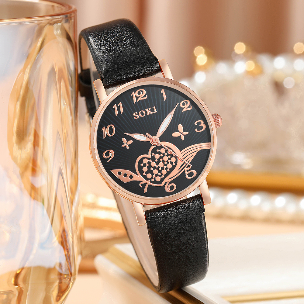 Elegant Heart Shape Buckle Quartz Womenu0027s Watches