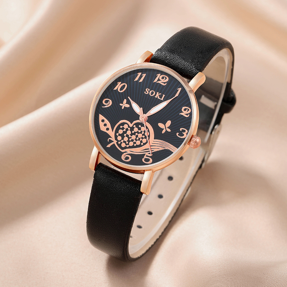 Elegant Heart Shape Buckle Quartz Womenu0027s Watches