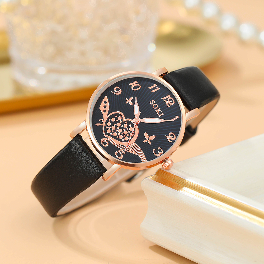 Elegant Heart Shape Buckle Quartz Womenu0027s Watches