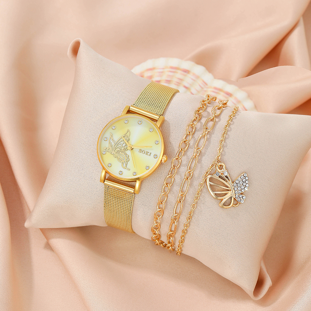 Fashion Butterfly Buckle Quartz Womenu0027s Watches