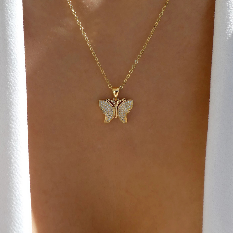 Fashion Butterfly Bow Knot Alloy Inlay Artificial Pearls Rhinestones Womenu0027S Necklace