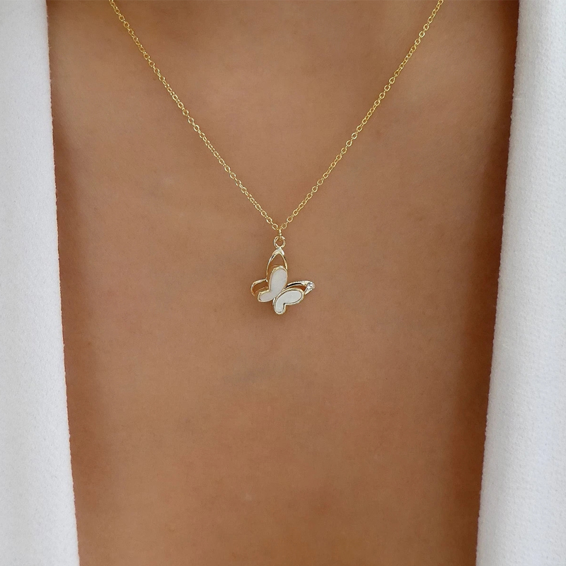 Fashion Butterfly Bow Knot Alloy Inlay Artificial Pearls Rhinestones Womenu0027S Necklace