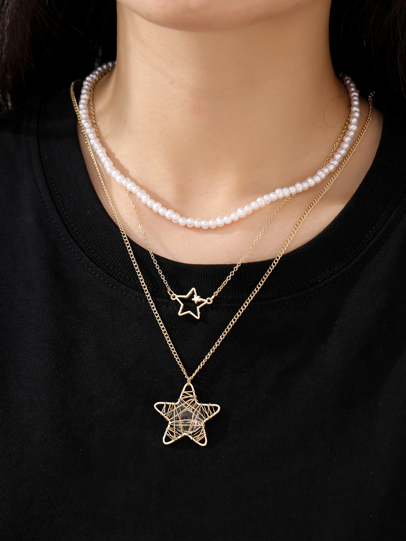 Fashion Star Alloy Plating Womenu0027S Layered Necklaces