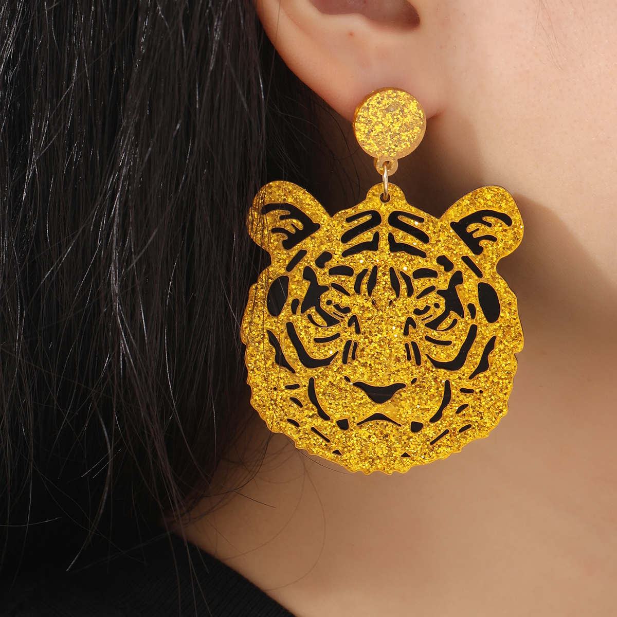 Exaggerated Tiger Arylic Womenu0027S Drop Earrings 1 Pair