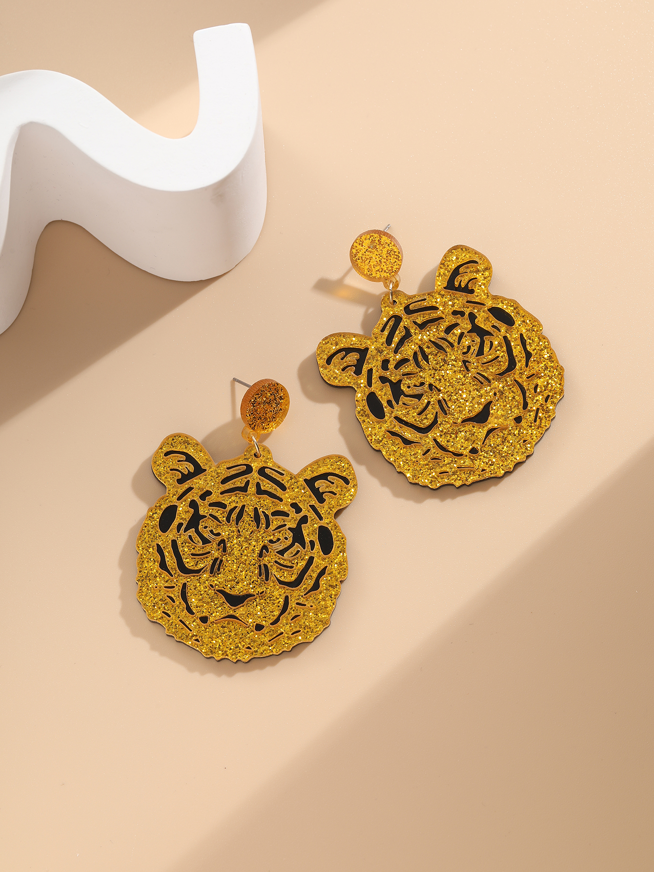 Exaggerated Tiger Arylic Womenu0027S Drop Earrings 1 Pair