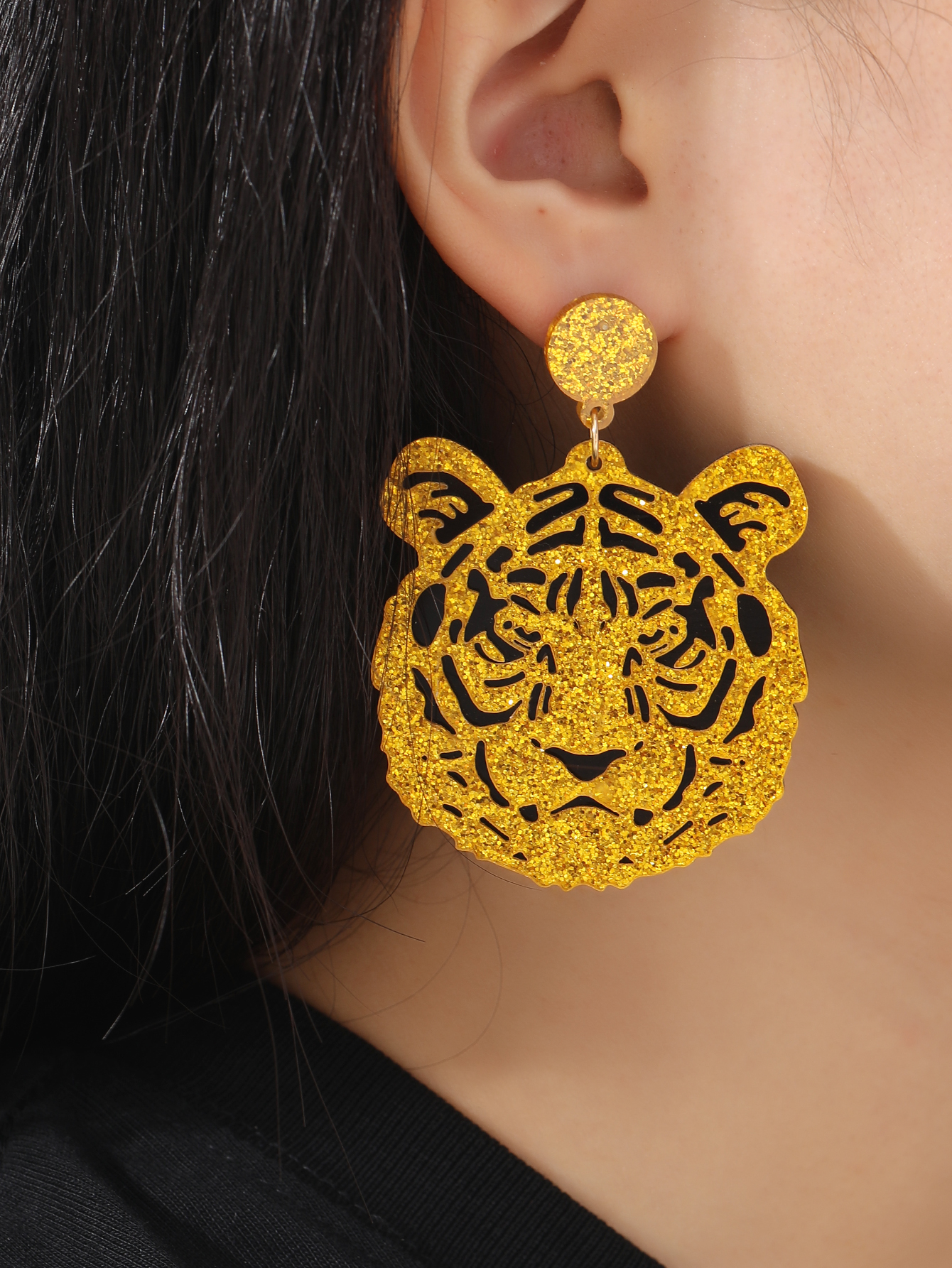 Exaggerated Tiger Arylic Womenu0027S Drop Earrings 1 Pair