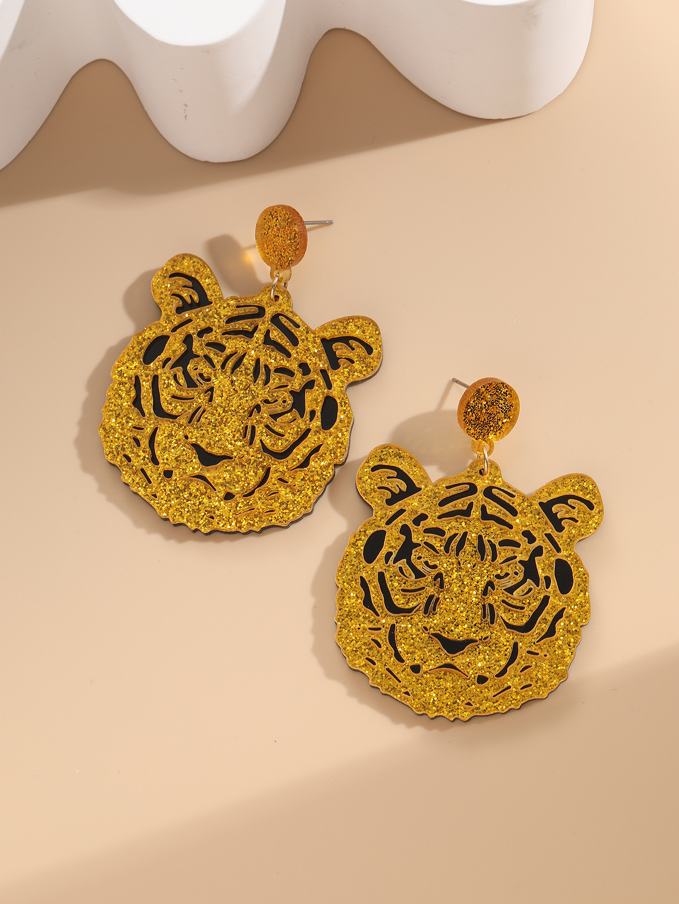 Exaggerated Tiger Arylic Womenu0027S Drop Earrings 1 Pair