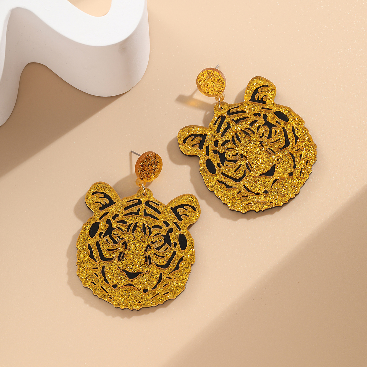 Exaggerated Tiger Arylic Womenu0027S Drop Earrings 1 Pair