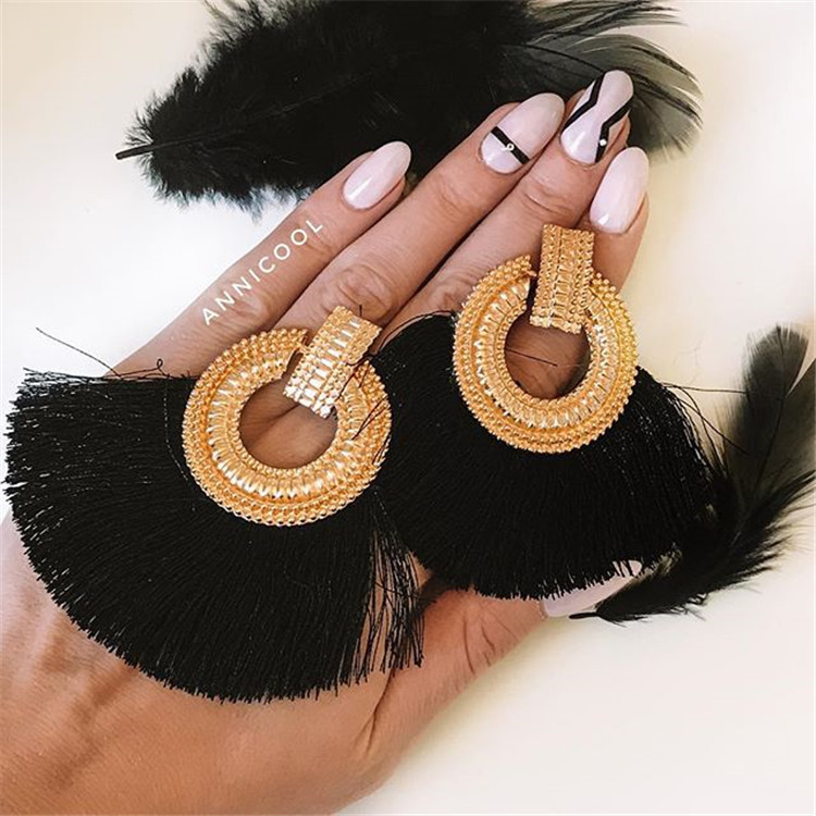 Ethnic Style Geometric Alloy Tassel Womenu0027S Drop Earrings 1 Pair